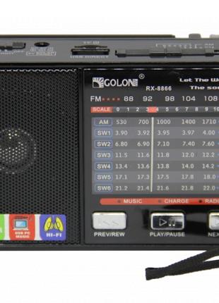 Карманный всеволновой FM-радиоприемник Golon RX 8866 с фонариком