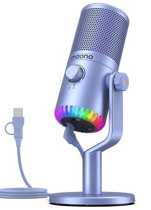 Maono DM30 конденсаторный USB/Type-C микрофон c RGB подсветкой...