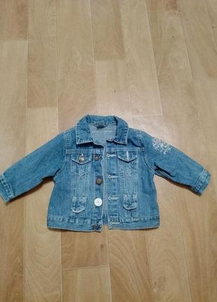 Джинсовка джинсовая куртка на девочку размер 80 baby club