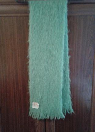 Зеленый мохеровый шарф glen cree шотландия унисекс