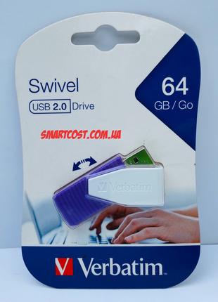 Флешка 64 GB Verbatim 49816 Swiwel Violet