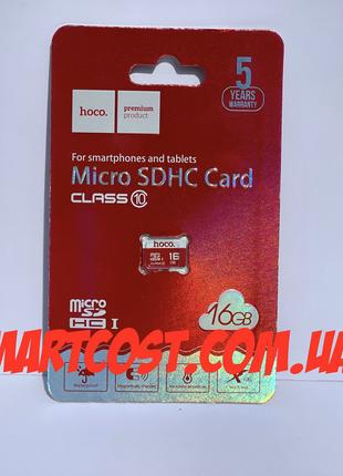 Карта памяти HOCO Micro SDHC Class 10 без адаптера 16Gb Red