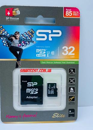 Карта пам'яті Silicon Power microSDHC 32GB Class 10 UHS-1 Elit...