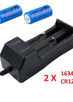 Комплект: 2 шт - аккумулятор CR123A, CR123, 16340 Ultrafire 12...