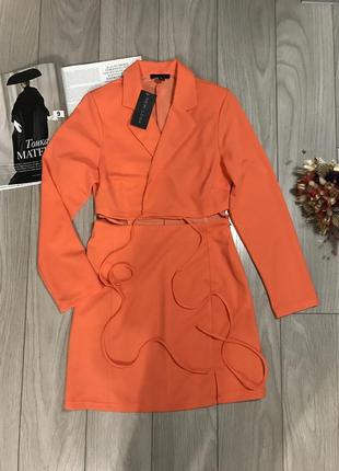 Помаранчева сукня піджак з зав’язками від new look p.10