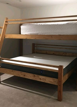 Ліжко горище+ двоспальне комплект з дерева під любий розмір матра