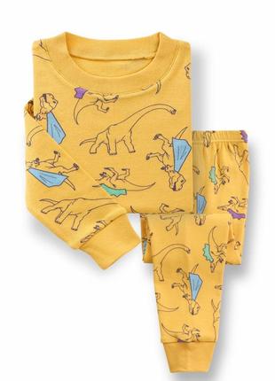 Детская пижама на мальчика арт. 721 жёлтые динозавры