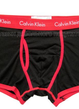 Мужские трусы calvin klein серия ck 365 чёрные с красным кантом