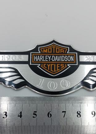 Шильдик на бензобак (емблема) Harley-Davidson (120*45мм)