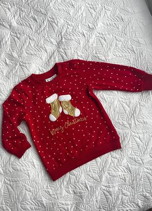 Новорічна тепла кофта светр зі сніжинками для дівчинки. 2 р