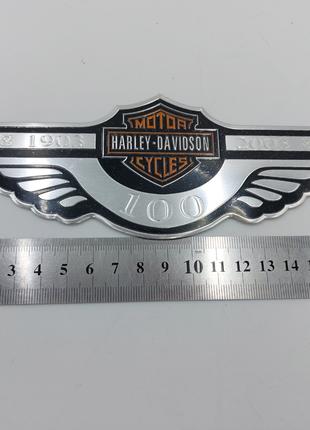 Шильдик на бензобак (емблема) Harley-Davidson  (170 * 65мм)