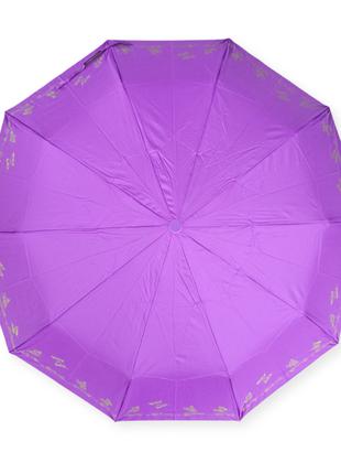 Женский зонт полуавтомат на 10 спиц фиолетовый