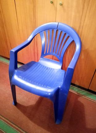 Стул кресло пластик синий 55x55x77 см