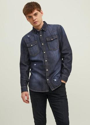 Джинсова сорочка jack&jones sheridan