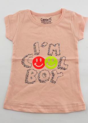 Детская футболка Турция 1, 2, 3, 4 года для девочки майка с ри...