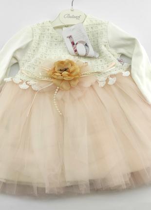 Детское платье Турция 9, 12, 18 месяцев для новорожденной дево...