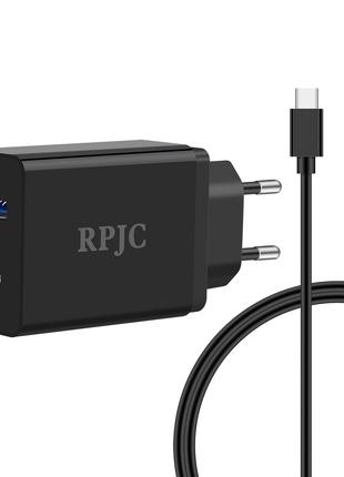 Адаптер питания RPJC 2-в-1 Smart USB-C, быстрая зарядка, 30 Вт...