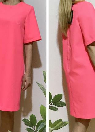 Eur 42 платье mohito неоновое розовое коралловое сукня