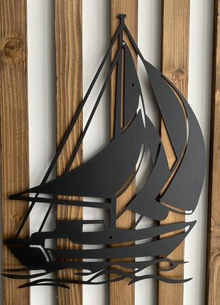 Настенный декор панно картина лофт из металла Корабль