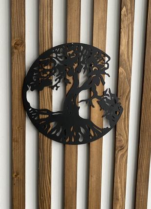 Настенный декор панно картина лофт из металла Дерево Жизни