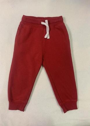 Теплые брюки H&M красного цвета Размер  1-2года, рост 92см