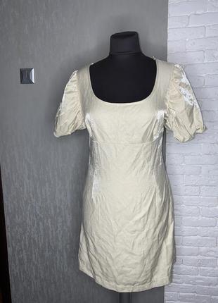 Блискуча сукня з короткими об’ємними рукавами george, xl