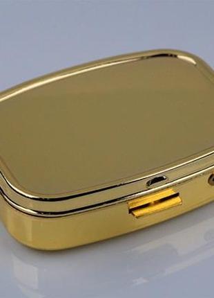 Металева коробочка для зберігання, колір — золото арт. 03303