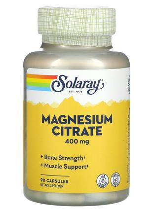 Магний цитрат 400 мг Solaray Magnesium Citrate поддержка ЖКТ и...