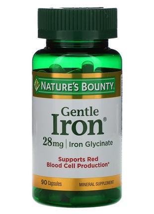 Железо мягкого действия 28 мг Nature's Bounty Gentle Iron с фо...
