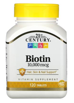 Биотин 10000 мкг 21st Century Biotin для укрепления волос кожи...