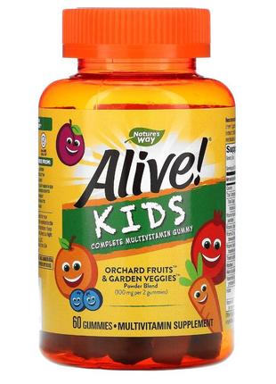 Мультивітаміни для дітей Nature's Way Alive 60 жувальних цукер...