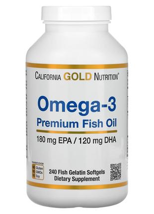 Премиум Омега 3 рыбий жир California Gold Nutrition Omega 3 24...