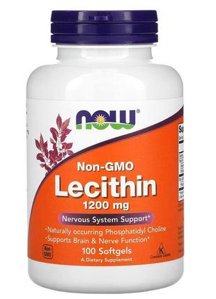 Соевый лецитин 1200 мг Now Foods Lecithin поддержка нервной си...