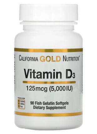 Витамин Д3 5000 МЕ California Gold Nutrition Vitamin D3 для зд...