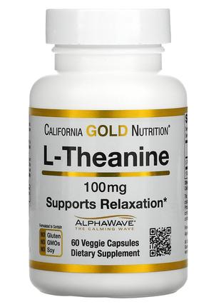 L-теанин 100 мг California Gold Nutrition L-Theanine способств...