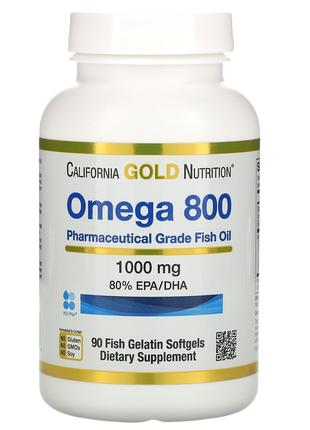 Омега 800 California Gold Nutrition Рыбий жир 80% ЭПК ДГК Омег...