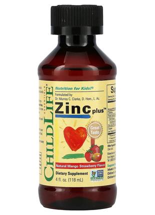 Жидкий Цинк для детей с 6 месяцев ChildLife Essentials Zinc Pl...