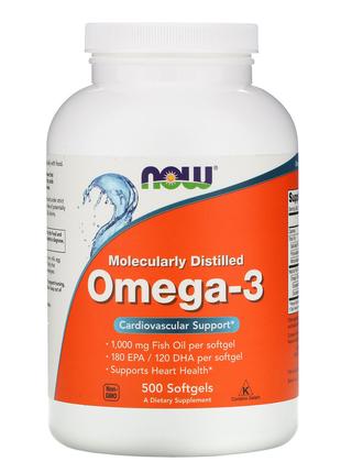 Омега-3 180 EPA 120 DHA Now Foods Omega 3 поддержка здоровья с...