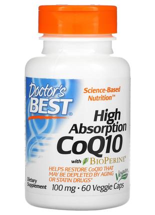 Doctor's Best, Легкозасвоюваний CoQ10 (коензим Q10) з BioPerin...