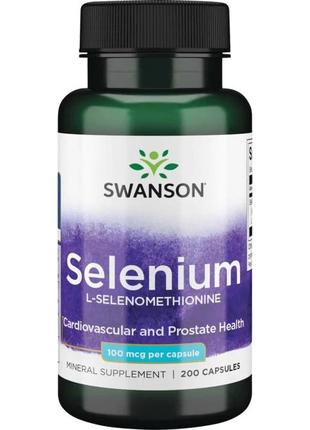 Селен 100 мкг Swanson Selenium L-Селенометионин антиоксидант д...
