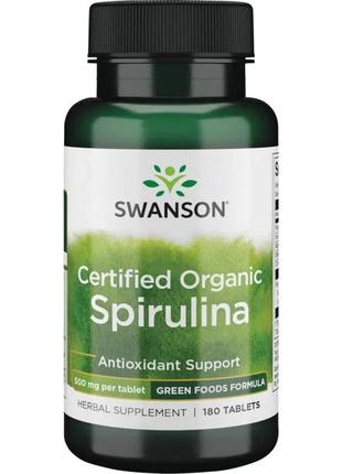 Спирулина органическая 500 мг Swanson Certified Organic Spirul...