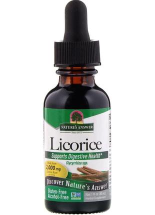 Солодка 2000 мг Nature's Answer Licorice без спирта 30 мл