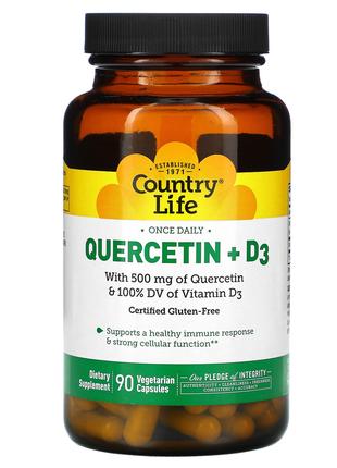 Кверцетин 500 мг и Витамин Д3 Country Life Quercetin D3 для им...