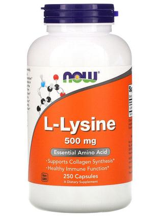 L-лизин 500 мг Now Foods L-Lysine аминокислота способствует си...