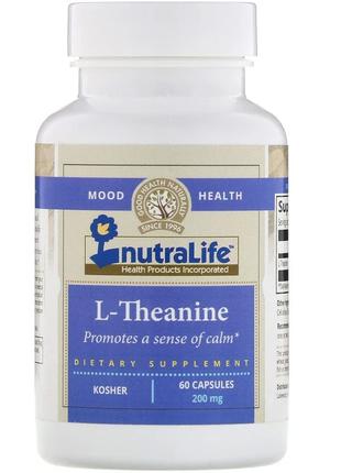 L-теанин 200 мг NutraLife L-Theanine для снятия стресса рассла...