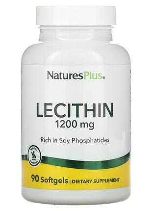 Nature's Plus, лецитин, 1200 мг, Lecithin, 90 м'яких таблеток