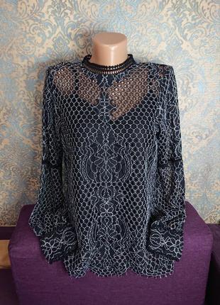 Красивая женская ажурная блуза сетка блузка блузочка р.42/44 к...