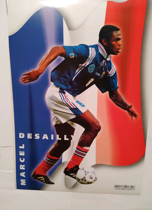 Постер 21×30см Марсель Десайї футболіст збірної Франції 1998р.