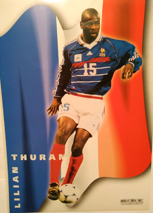 Постер 21×30см Ліліан Тюрам футболіст збірної Франції 1998р.