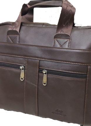 Мужская кожаная сумка портфель N312 Brown